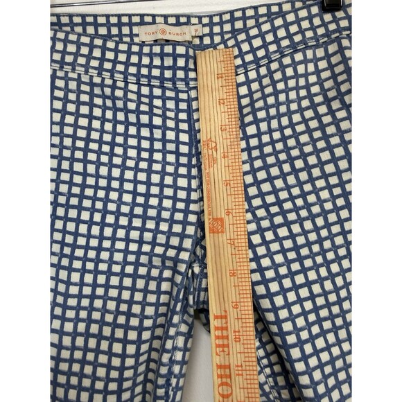 TORY BURCH Women’s  Pant CAPRIS Ankle Blue Haven Plaid Cotton Sz 26 - Picture 8 of 16